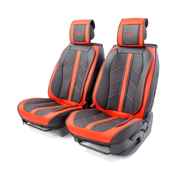 фото Накидки на сиденье 3d передние, экокожа, 2 шт black/red (cus-3012 bk/rd) carperformance