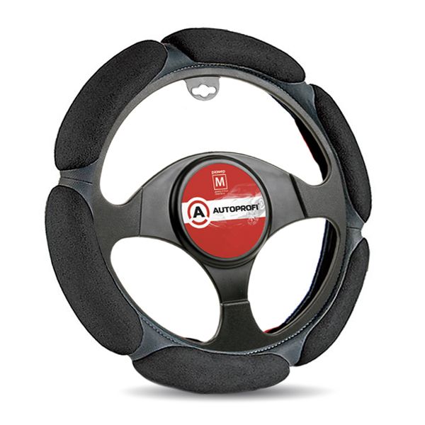 фото Оплетка для руля с гелевым наполнителем, экокожа, размер м 1/10 black/red (gl-1020 bk/rd m) autoprofi