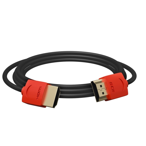 фото Кабель цифровой аудио-видео, slim hdmi 2.0, 1 м, черный/красный (gcr-51213)