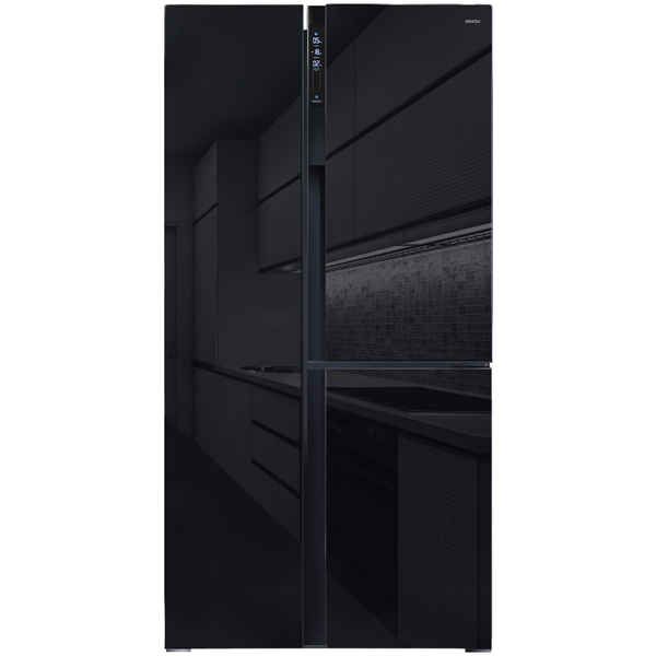 фото Холодильник nfk-475 black glass ginzzu