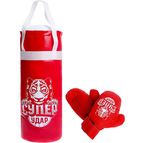 фото Детский набор для бокса "супер удар", груша 50 см, перчатки текстиль (6947477) woow-toys