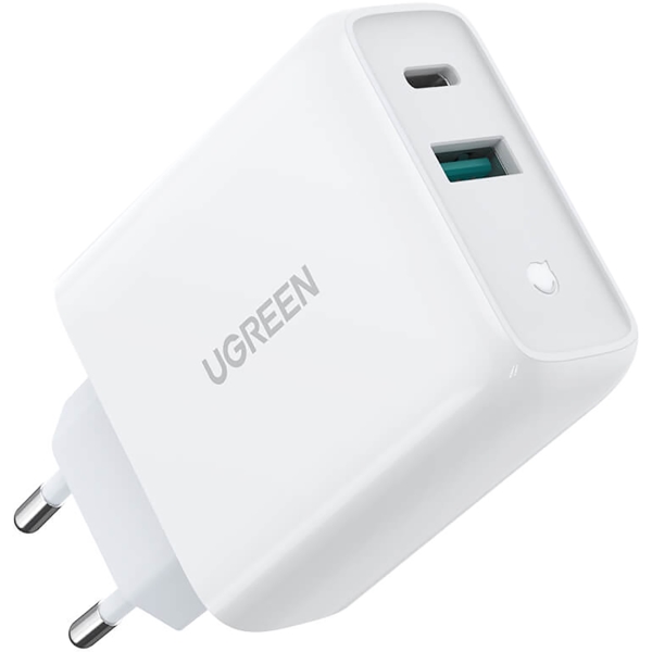 фото Сетевое зарядное устройство usb type-a/usb-c 36w wall charger (60468) ugreen