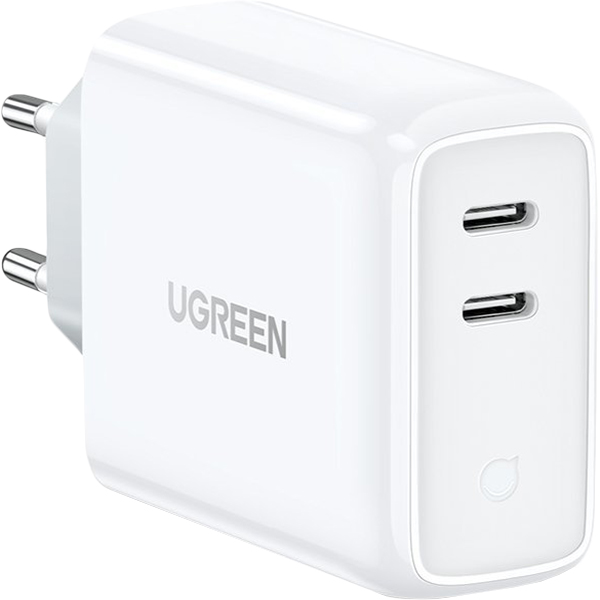 фото Сетевое зарядное устройство 2xusb type-c 36w pd white (70264) ugreen