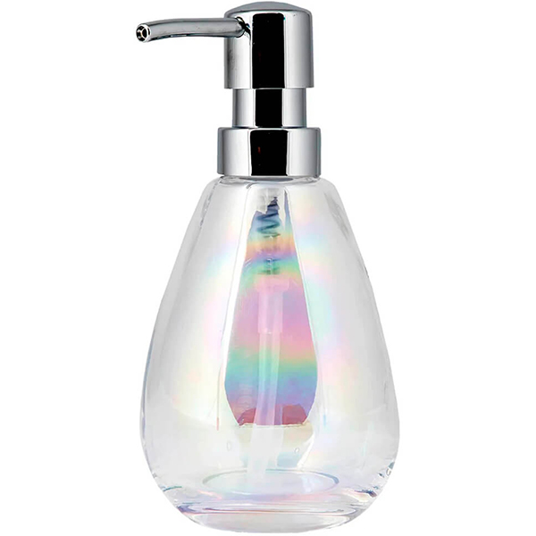 фото Дозатор для жидкого мыла "гласс", 300 мл, стекло, перламутровый (60690) master-house