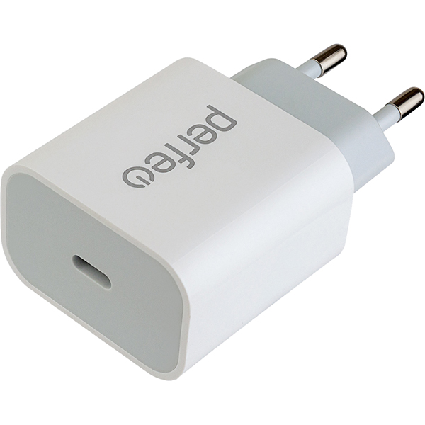 фото Сетевое зарядное устройство pd usb type-c 20w white (i4641) perfeo