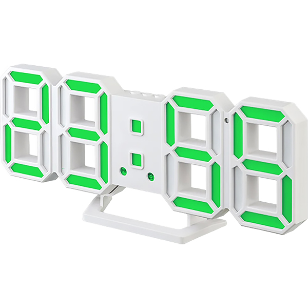 фото Часы настольные luminous 2 pf-6111 white/green (pf_b4922) perfeo