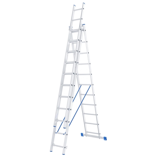 фото Лестница трехсекционная, 3х11 ступеней (97821) сибртех