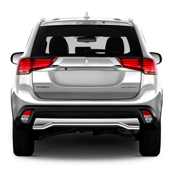 фото Защита заднего бампера d42 для mitsubishi outlander 2018+ silver (r.4015.003) rival