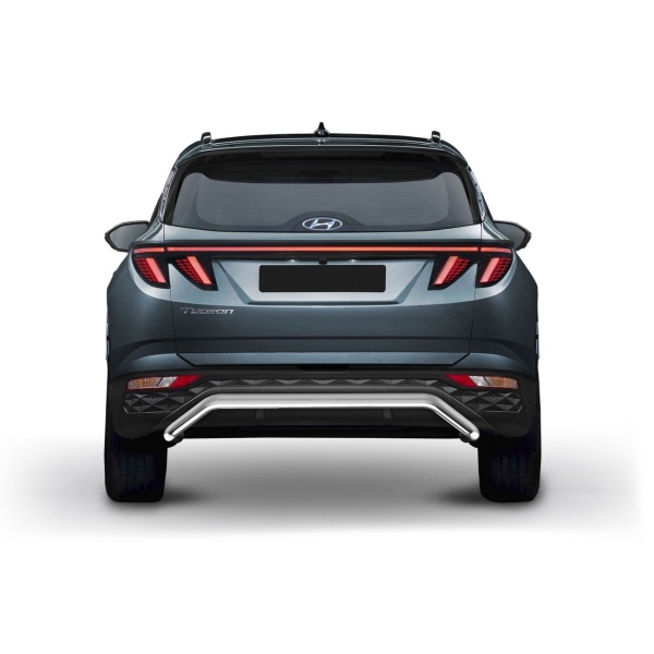 фото Защита заднего бампера d57 для hyundai tucson 2021+ silver (r.2314.003) rival