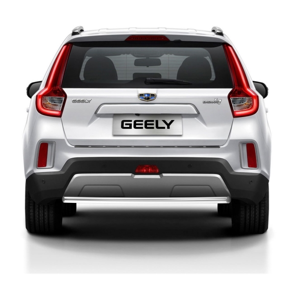 фото Защита заднего бампера d57 для для geely emgrеуand x7 2018+ silver (r.1905.003) rival