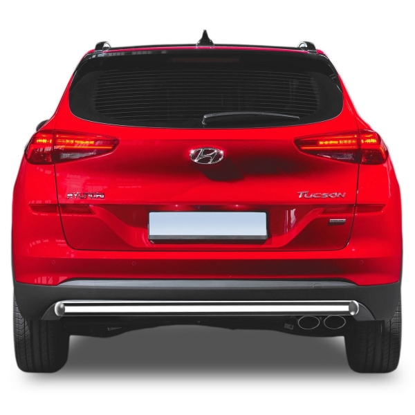 фото Защита заднего бампера d57 для hyundai tucson 2018+, кроме high-tech plus silver (r.2311.006) rival