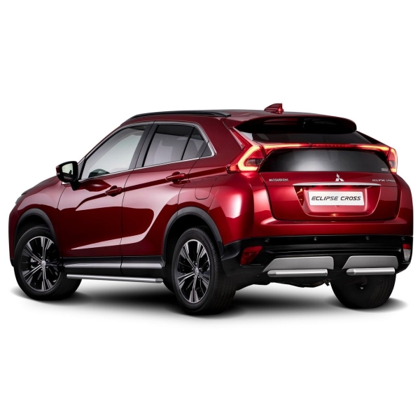 фото Защита заднего бампера d57 для mitsubishi eclipse cross 2018+ silver (r.4014.008) rival