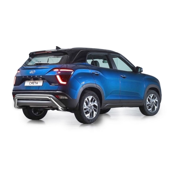 фото Защита заднего бампера d57 для hyundai creta 2021+ silver (r.2315.004) rival