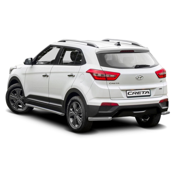 фото Защита заднего бампера d57 для hyundai creta 2016-2021 silver (r.2310.006) rival