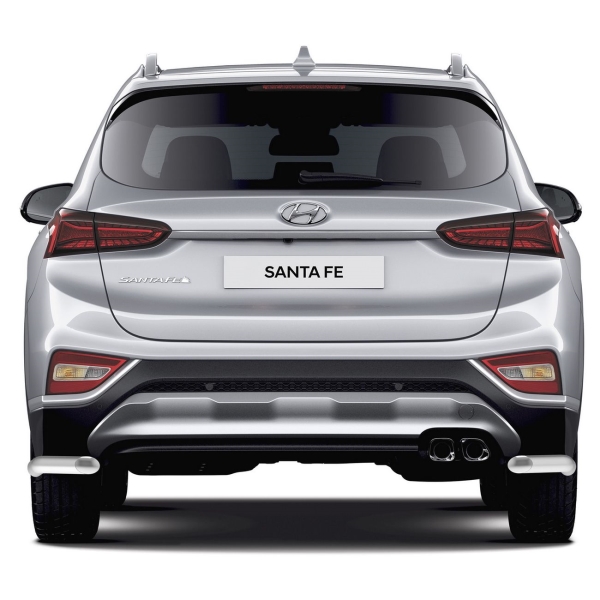 фото Защита заднего бампера d57 для hyundai santafe 2018-2021 silver (r.2312.004) rival