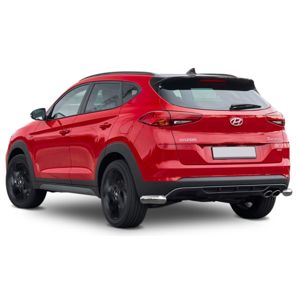 фото Защита заднего бампера d57 для hyundai tucson 2018+, кроме high-tech plus silver (r.2311.007) rival