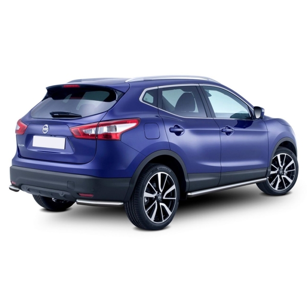 фото Защита заднего бампера d57 для nissan qashqai 2013+ silver (r.4118.004) rival