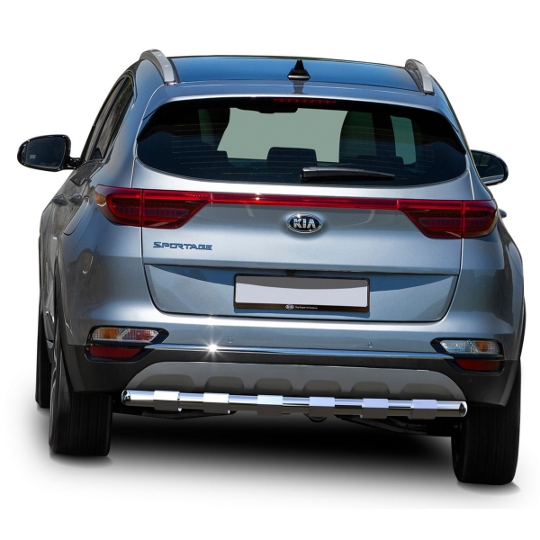 фото Защита заднего бампера d57 для kia sportage 2018+, кроме gt line silver (r.2811.003) rival