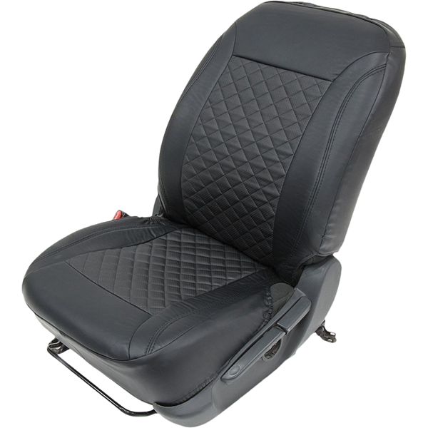 фото Чехлы для автомобильных сидений универсальные, на передние сидения, ромб, эко-кожа, черные (sc.u2.2) rival
