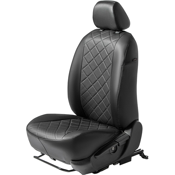 фото Чехлы для автомобильных сидений для skoda karoq ambition 2020-2021, строчка, эко-кожа, черные (sc.5111.1) rival