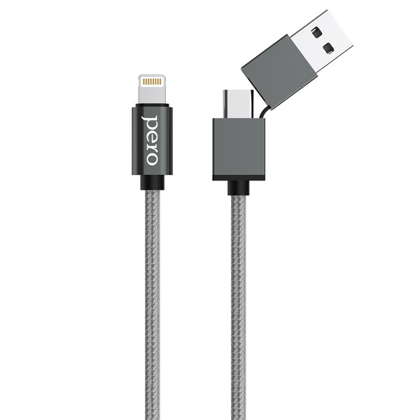 фото Кабель dc-07 universal 2 in 1 usb-a/pd - lightning 1m (prdc-07utl1ms) pero