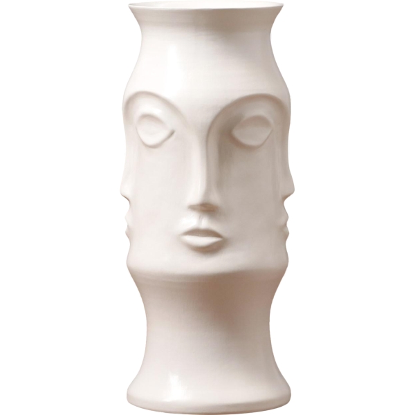 фото Ваза напольная "лицо", керамика, 42 см, белая матовая (7332112) noname