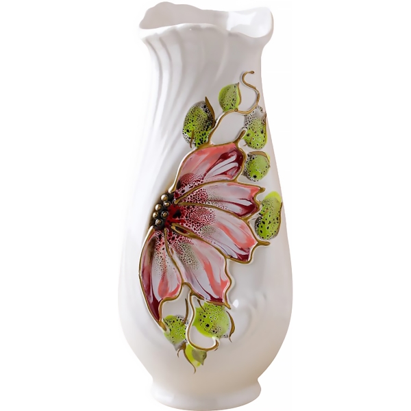 фото Ваза настольная "весна", керамика, 22 см, цветок, белая (1204586) noname