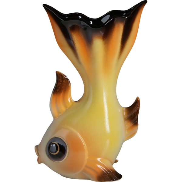 фото Ваза настольная "золотая рыбка", 35 см, жёлтая (1184658) noname