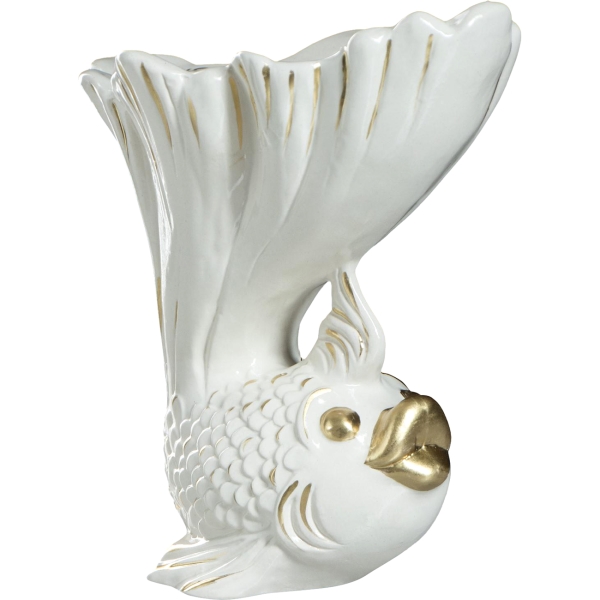 фото Ваза настольная "рыбка", 25,5 см, золотистый декор (4608666) noname