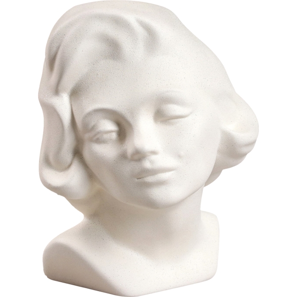 фото Кашпо для цветов "голова девушки", 20 см, белое (5926847) noname