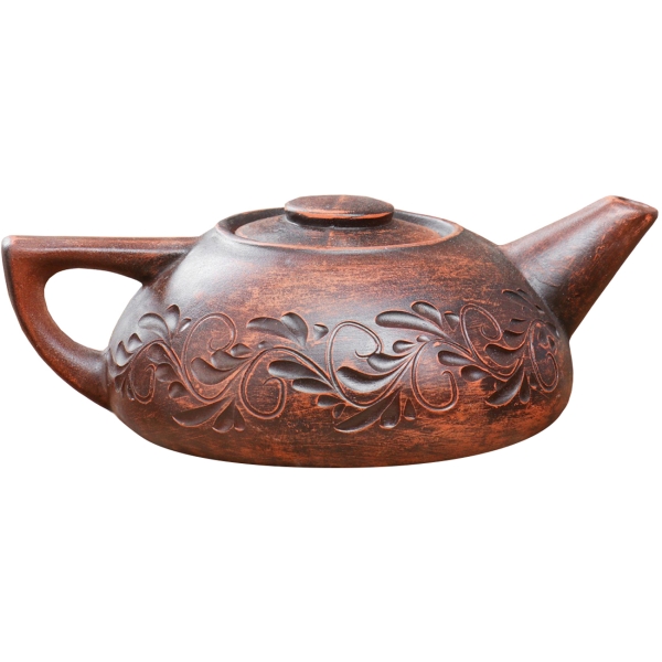 фото Заварочный чайник с декором, 1 л (508570) красная глина