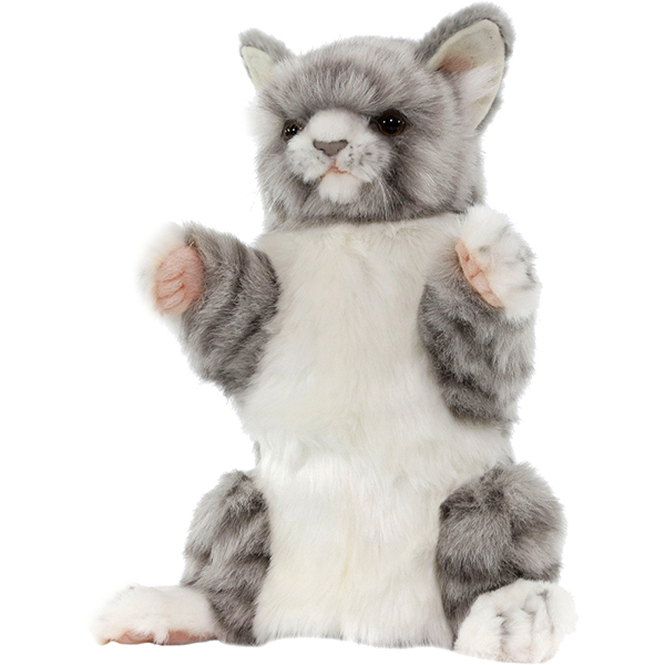 фото Мягкая игрушка "кот" жаккардовый, на руку, 30 см (7163) hansa