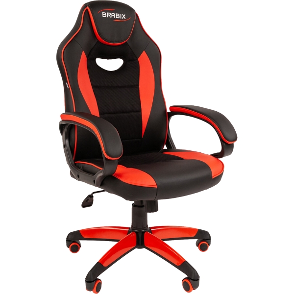 фото Игровое кресло blaze gm-162, экокожа, черное/красное (7083508) brabix