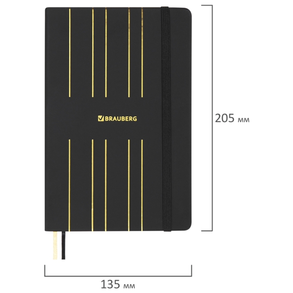 фото Блокнот а5 touch, линия, 80 листов, черный (113409) brauberg