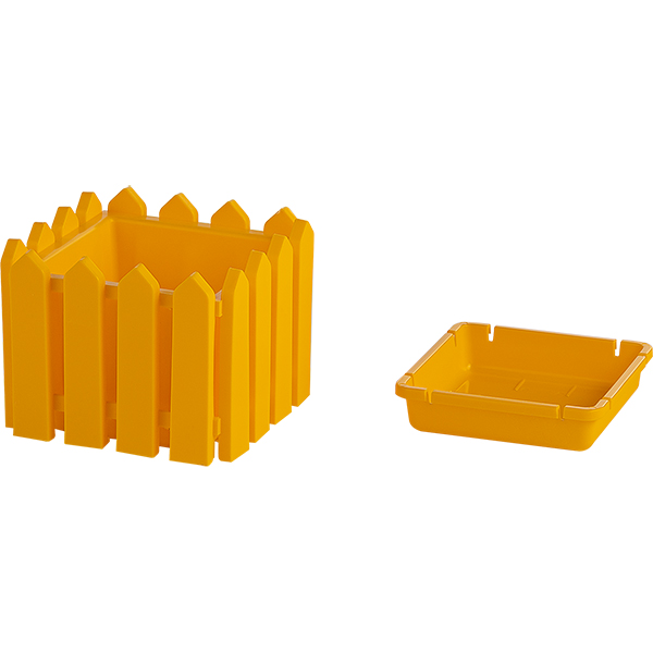 фото Кашпо для цветов "лардо", квадратное малое, желтое (эп 258711) элластик-пласт