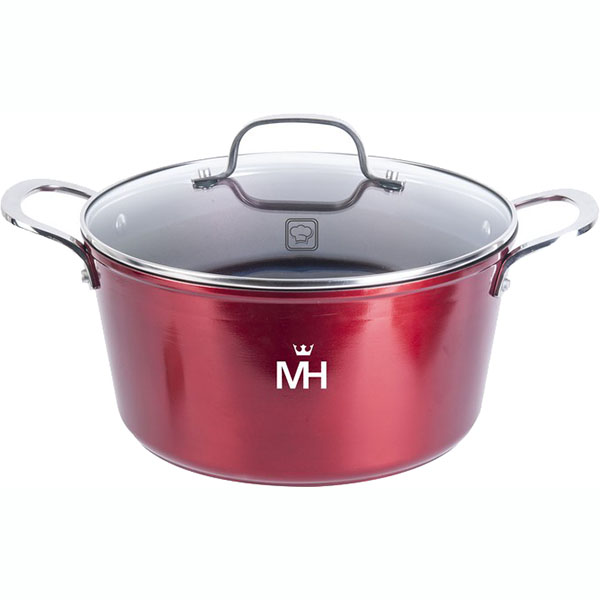 фото Кастрюля с крышкой 2,3 л, 20x9,5 см red (mc-1779) mercuryhaus