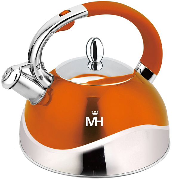 фото Чайник со свистком, 3 л, оранжевый (mc-7836) mercuryhaus