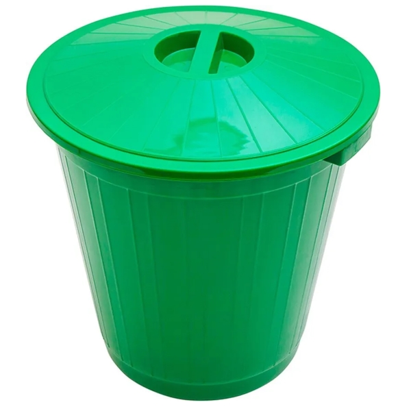 фото Мусорный бак 70 л, зеленый (эп 097686) элластик-пласт