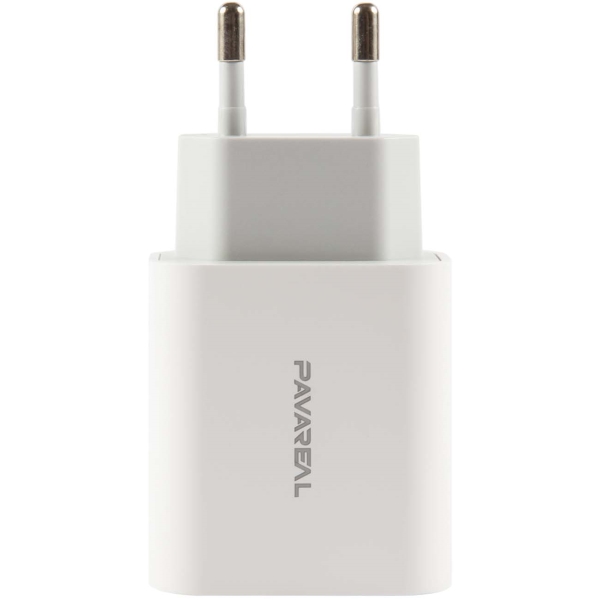 фото Сетевое зарядное устройство pa-wc16, usb 2,4а + type-c pd 20w white (ут000027362) pavareal