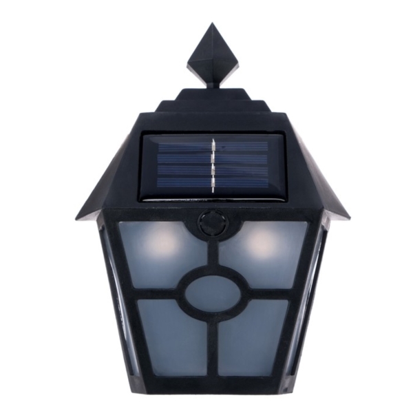 фото Фонарь садовый "настенный", 14х19х6 см, 1 led, на солнечной батарее, пластик, черный (4590938) luazon-lighting