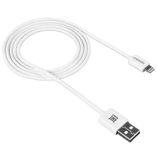 фото Кабель cfi-1 usb/lightning-8-pin, 1 м white (cne-cfi1w) canyon