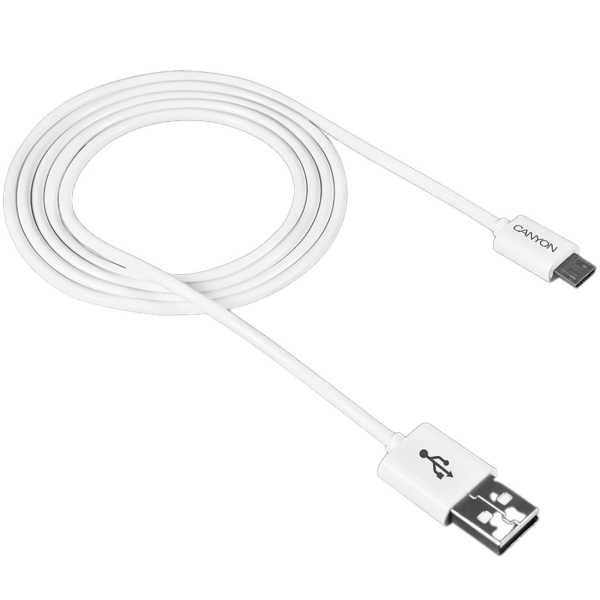 фото Кабель um-1 micro-usb/usb, 1 м white (cne-usbm1w) canyon