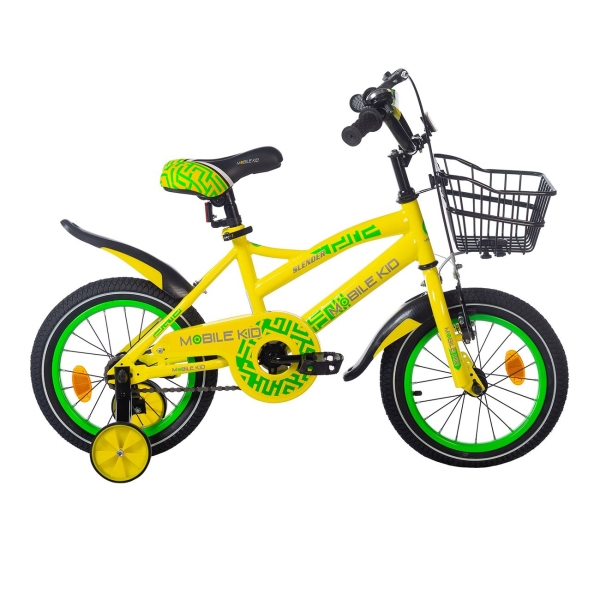 фото Велосипед slender 14" yellow/green mobile-kid