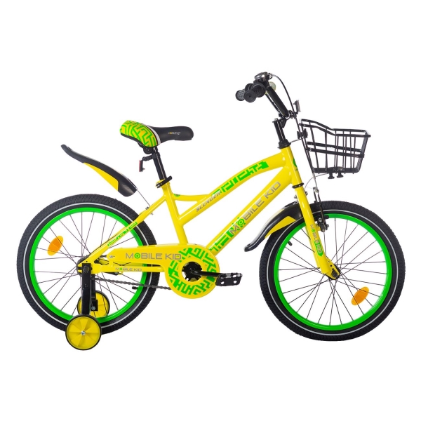 фото Велосипед slender 18" yellow/green mobile-kid