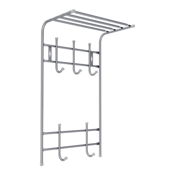 фото Вешалка настенная с полкой, 410х745х250 мм, 5 крючков (впт5) nika