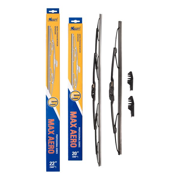 фото Комплект щеток стеклоочистителя 2 адаптера, 560/500 мм (kt 830893) kraft