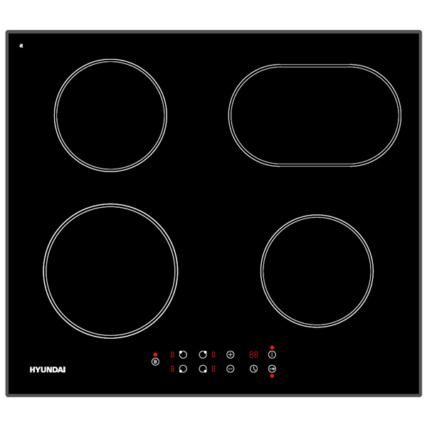 фото Электрическая варочная панель hhi 6755 bg, черная hyundai