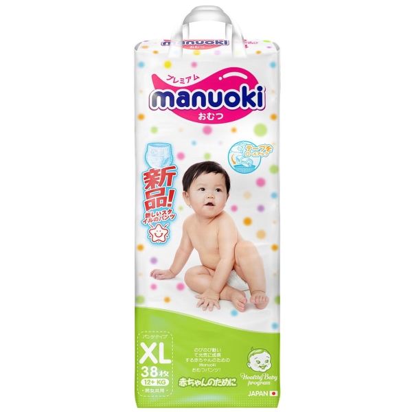 фото Трусики-подгузники xl 12+ кг, 38 шт (jpm003) manuoki