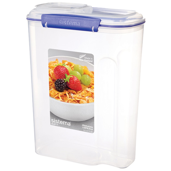 фото Контейнер для сыпучих продуктов klip it cereal, 4,2 л blue (1450) sistema
