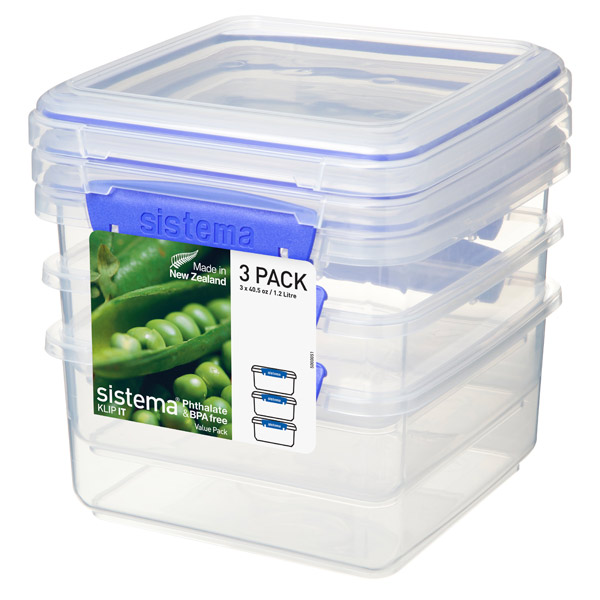 фото Набор контейнеров klip it lunch plus, 1,2 л blue (1630) sistema